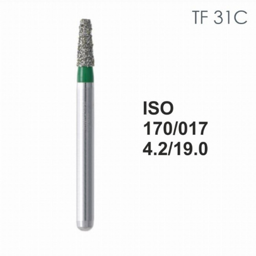 Бор алмазный MANI TF-31C по ISO 170, конус ,017 х 4.2 х 19.0 мм, зернистость C, 5 штук от магазина Stom-Prof