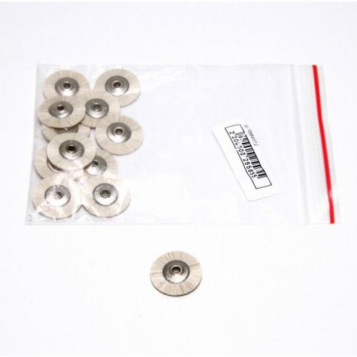 Щёточка Songjiang Sheshan натуральная щетина, белая, без дискодержателя, диаметр 18мм, 12шт от магазина Stom-Prof