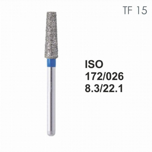 Бор алмазный MANI TF-15 по ISO 172, конус ,026 х 8.3 х 22.1 мм, зернистость S, 5 штук от магазина Stom-Prof