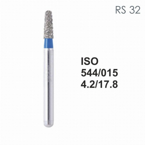 Бор алмазный MANI RS-32 по ISO 544, конус ,015 х 4.2 х 17.8 мм, зернистость S, 5 штук от магазина Stom-Prof