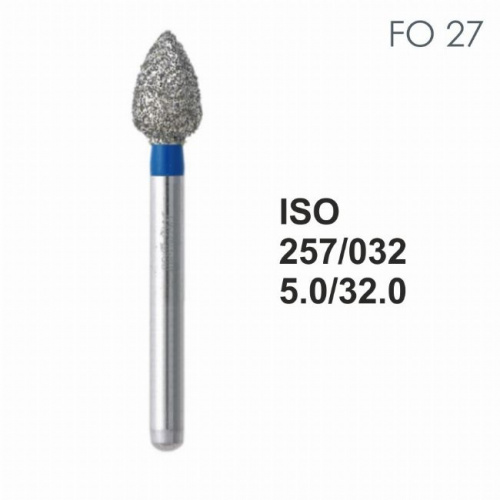 Бор алмазный MANI FO-27 по ISO 257, пламя ,032 х 5.0 х 32.0 мм, зернистость S, 5 штук от магазина Stom-Prof