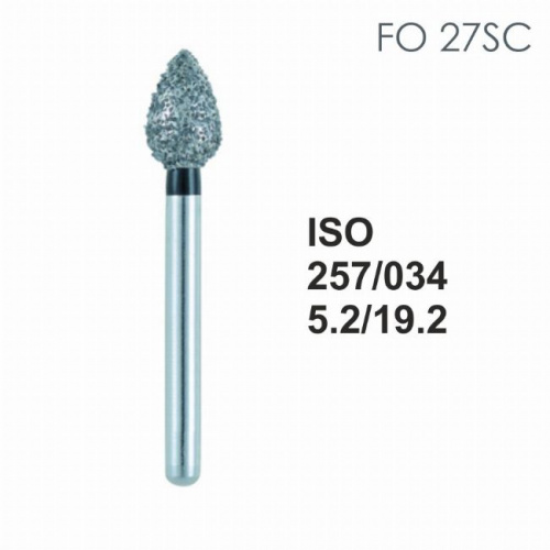 Бор алмазный MANI FO-27SC по ISO 257, почка ,034 х 5.2 х 19.2 мм, зернистость SC, 5 штук от магазина Stom-Prof