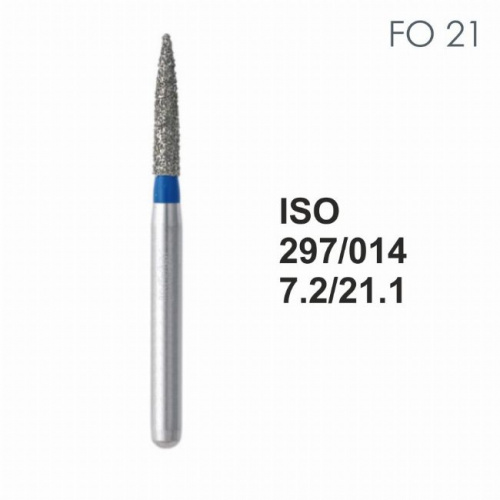 Бор алмазный MANI FO-21 по ISO 297, пламя ,014 х 7.2 х 21.1 мм, зернистость S, 5 штук от магазина Stom-Prof