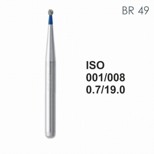 Бор алмазный MANI BR-49 по ISO 001, шар, 008 х 0.7 х 19.0 мм, зернистость S, 5 штук от магазина Stom-Prof