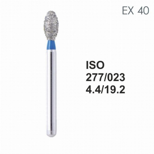 Бор алмазный MANI EX-40 по ISO 277, яйцо ,023 х 4.4 х 19.2 мм, зернистость S, 5 штук от магазина Stom-Prof