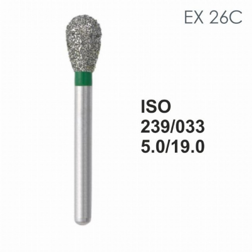 Бор алмазный MANI EX-26C по ISO 239, груша ,033 х 5.0 х 19.0 мм, зернистость C, 5 штук от магазина Stom-Prof