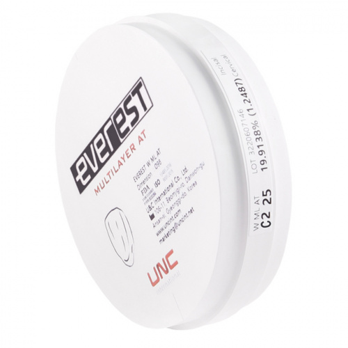 Диск циркониевый Everest Multilayer AT, размер 98х25мм, оттенок C2, многослойный UNC Everest Multilayer от магазина Stom-Prof