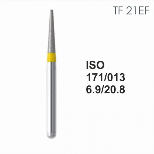 Бор алмазный MANI TF-21EF по ISO 171, конус ,013 х 6.9 х 20.8 мм, зернистость EF, 5 штук от магазина Stom-Prof