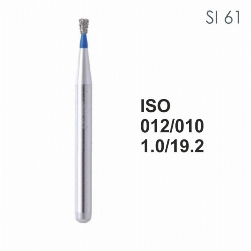 Бор алмазный MANI SI-61 по ISO 012, об.конус ,010 х 1.0 х 19.2 мм, зернистость S, 5 штук от магазина Stom-Prof