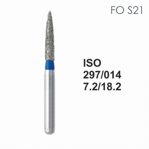 Бор алмазный MANI FO-S21 по ISO 297, пламя ,014 х 7.2 х 18.2 мм, зернистость S, 5 штук от магазина Stom-Prof