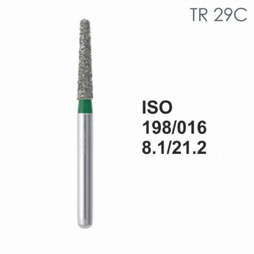 Бор алмазный MANI TR-29C по ISO 198, конус ,016 х 8.1 х 21.2 мм, зернистость C, 5 штук от магазина Stom-Prof