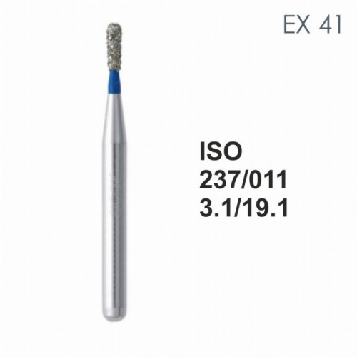 Бор алмазный MANI EX-41 по ISO 237, груша ,011 х 3.1 х 19.1 мм, зернистость S, 5 штук от магазина Stom-Prof
