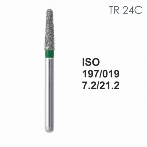 Бор алмазный MANI TR-24C по ISO 197, конус ,019 х 7.2 х 21.2 мм, зернистость C, 5 штук от магазина Stom-Prof
