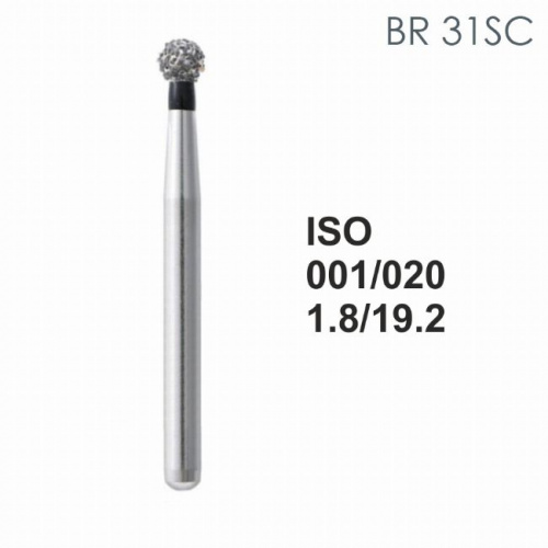 Бор алмазный MANI BR-31SC по ISO 001, шар, 020 х 1.8 х 19.2 мм, зернистость SC, 5 штук от магазина Stom-Prof