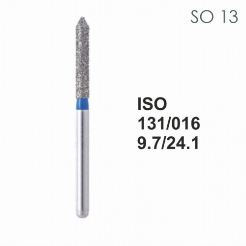 Бор алмазный MANI SO-13 по ISO 131, цилиндр ,016 х 9,7 х 24.1 мм, зернистость S, 5 штук от магазина Stom-Prof