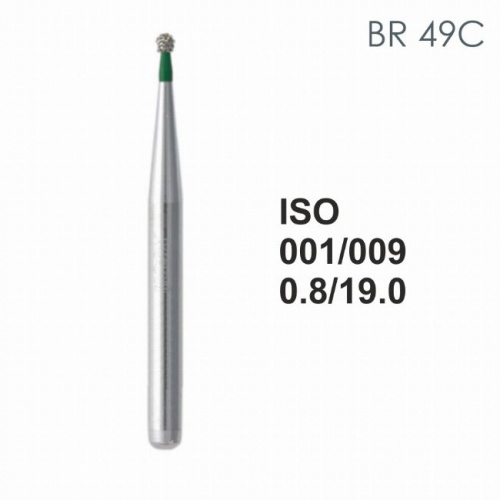 Бор алмазный MANI BR-49C по ISO 001, шар, 009 х 0.8 х 19.0 мм, зернистость C, 5 штук от магазина Stom-Prof
