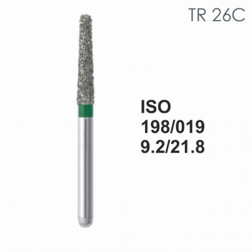 Бор алмазный MANI TR-26C по ISO 198, конус ,019 х 9.2 х 21.8 мм, зернистость C, 5 штук от магазина Stom-Prof
