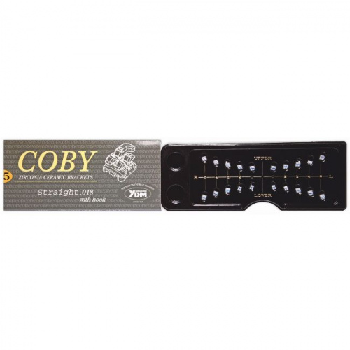 Брекеты COBY STR-018-5-5H из диоксида циркония,верхние,нижние,правые,левые на 1-5 зубы,.018"с крючком,ROTH от магазина Stom-Prof