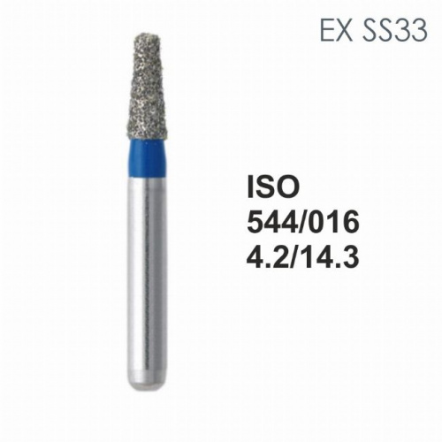 Бор алмазный MANI EX-SS33 по ISO 544, конус ,016 х 4.2 х 14.3 мм, зернистость S, 5 штук от магазина Stom-Prof