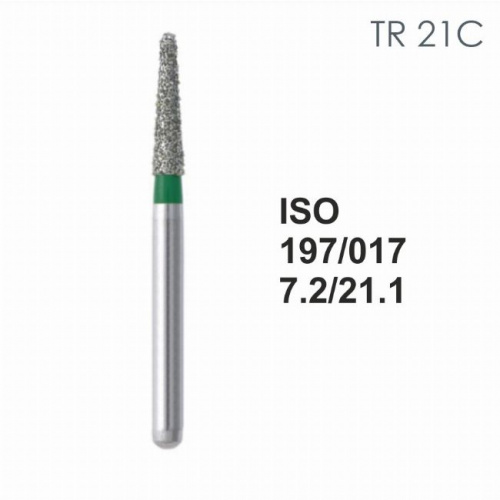 Бор алмазный MANI TR-21C по ISO 197, конус ,017 х 7.2 х 21.1 мм, зернистость C, 5 штук от магазина Stom-Prof