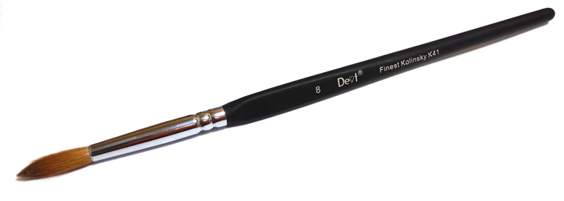 Кисть Dent для керамики натур.волос колонок размер 08, черная граненая деревянная ручка,EastRich(Тай от магазина Stom-Prof