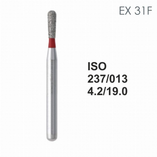 Бор алмазный MANI EX-31F по ISO 237, груша ,013 х 4.2 х 19.0 мм, зернистость F, 5 штук от магазина Stom-Prof