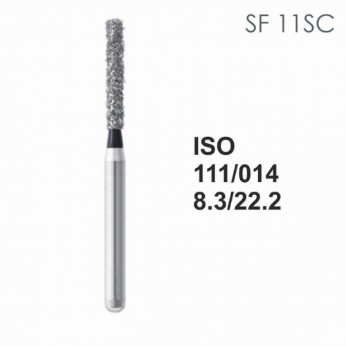 Бор алмазный MANI SF-11SC по ISO 111, цилиндр ,014 х 8.3 х 22.2 мм, зернистость SC, 5 штук от магазина Stom-Prof