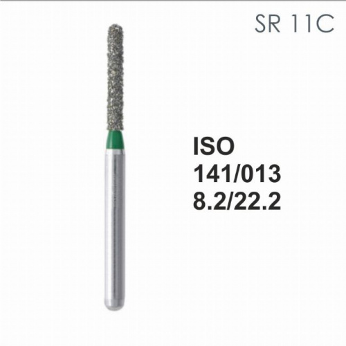Бор алмазный MANI SR-11C по ISO 141, цилиндр ,013 х 8,2 х 22.2 мм, зернистость C, 5 штук от магазина Stom-Prof