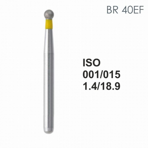 Бор алмазный MANI BR-40EF по ISO 001, шар, 015 х 1.4 х 18.9 мм, зернистость EF, 5 штук от магазина Stom-Prof