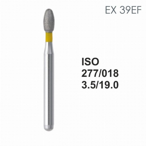 Бор алмазный MANI EX-39EF по ISO 277, яйцо ,018 х 3.5 х 19.0 мм, зернистость EF, 5 штук от магазина Stom-Prof