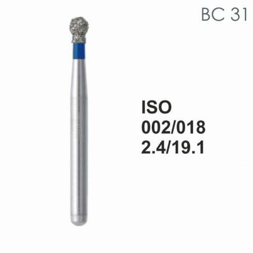 Бор алмазный MANI BC-42 по ISO 002, шар с воротником, 014 х 2,5 х 19,1 мм, зернистость S, 5 штук от магазина Stom-Prof