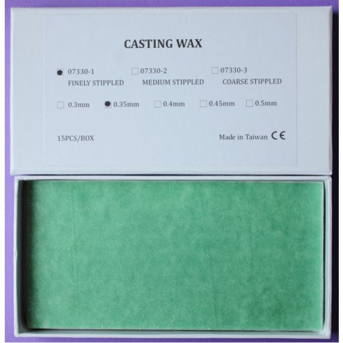 Восковые пластины литейные, тонкое рифление, толщина 0,35мм, 15шт. от магазина Stom-Prof