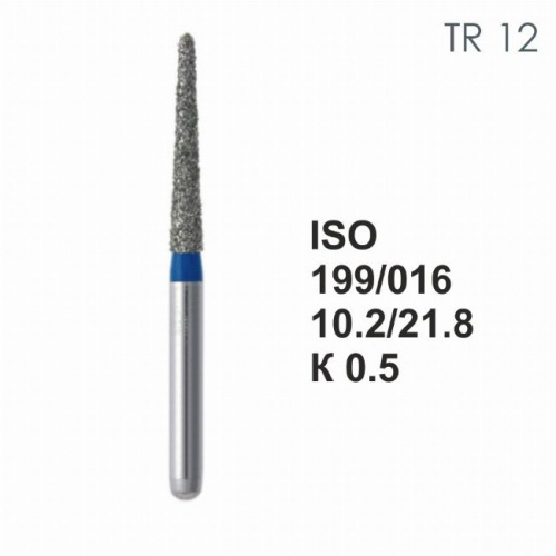 Бор алмазный MANI TR-12 по ISO 199, конус ,016 х 10.2 х 21.8 мм, зернистость S, 5 штук от магазина Stom-Prof