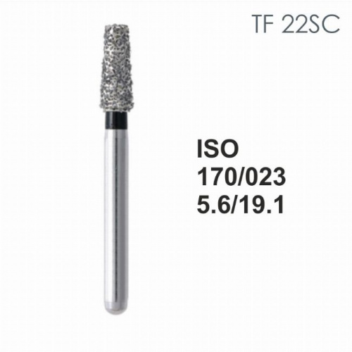 Бор алмазный MANI TF-22SC по ISO 170, конус ,023 х 5.6 х 19.1 мм, зернистость SC, 5 штук от магазина Stom-Prof