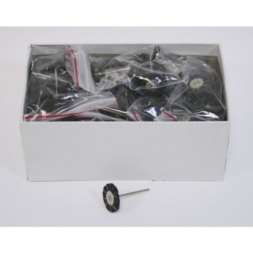 Щёточка Songjiang Sheshan натуральная щетина, серая, мягкая, диаметр 25 мм, 144шт. от магазина Stom-Prof