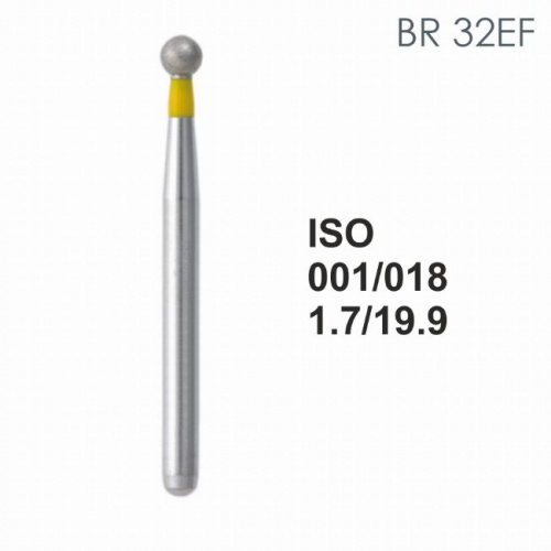 Бор алмазный MANI BR-32EF по ISO 001, шар, 018 х 1.7 х 19.9 мм, зернистость EF, 5 штук от магазина Stom-Prof