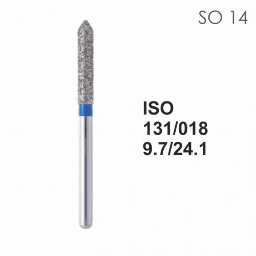 Бор алмазный MANI SO-14 по ISO 131, цилиндр ,018 х 9,7 х 24.1 мм, зернистость S, 5 штук от магазина Stom-Prof