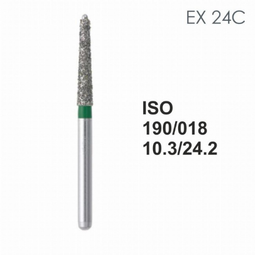 Бор алмазный MANI EX-24C по ISO 190, конус ,018 х 10.0 х 24.2 мм, зернистость C, 5 штук от магазина Stom-Prof