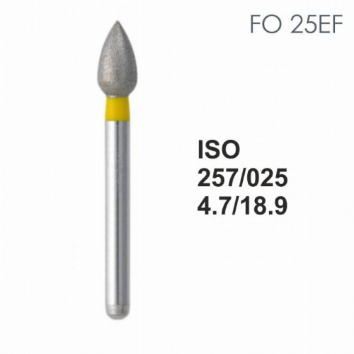 Бор алмазный MANI FO-25EF по ISO 257, пламя ,025 х 4.7 х 18.9 мм, зернистость EF, 5 штук от магазина Stom-Prof