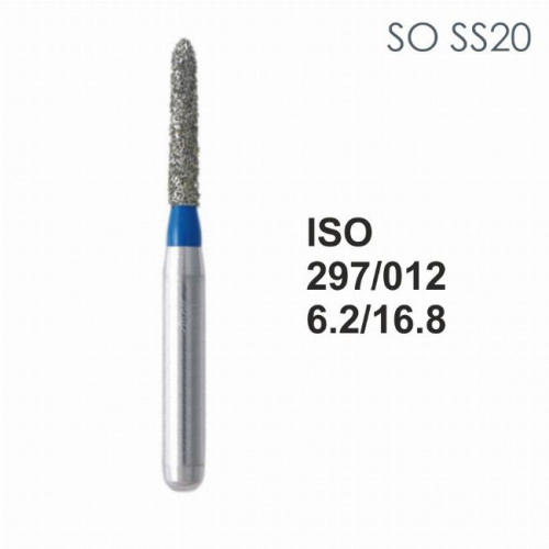 Бор алмазный MANI SO-SS20 по ISO 297, торпеда ,012 х 6,2 х 16.8 мм, зернистость S, 5 штук от магазина Stom-Prof