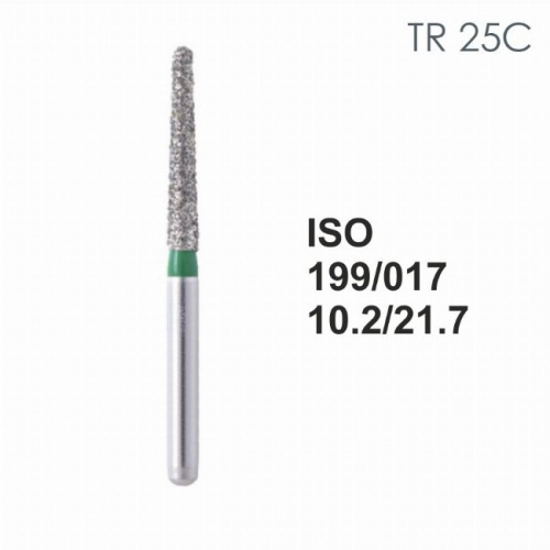 Бор алмазный MANI TR-25C по ISO 199, конус ,017 х 10.2 х 21.7 мм, зернистость C, 5 штук от магазина Stom-Prof