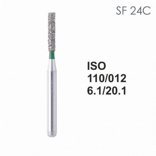 Бор алмазный MANI SF-24C по ISO 110, цилиндр ,012 х 6.1 х 20.1 мм, зернистость C, 5 штук от магазина Stom-Prof