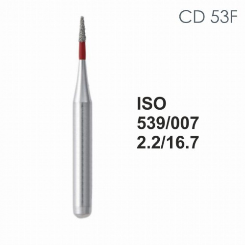 Бор алмазный MANI CD-53F по ISO 539, игла, 007 х 2.2 х 16.7 мм, зернистость F, 5 штук от магазина Stom-Prof