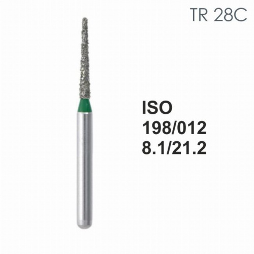 Бор алмазный MANI TR-28C по ISO 198, конус ,012 х 8.1 х 21.2 мм, зернистость C, 5 штук от магазина Stom-Prof