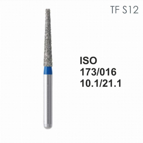 Бор алмазный MANI TF-S12 по ISO 173, конус ,016 х 10.3 х 21.2 мм, зернистость S, 5 штук от магазина Stom-Prof