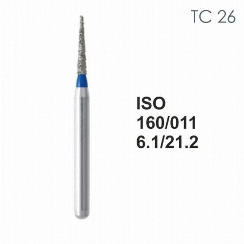 Бор алмазный MANI TC-26 по ISO 160, конус ,011 х 6.1 х 21.2 мм, зернистость S, 5 штук от магазина Stom-Prof