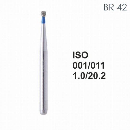 Бор алмазный MANI BR-42 по ISO 001, шар, 011 х 1.0 х 20.2 мм, зернистость S, 5 штук от магазина Stom-Prof
