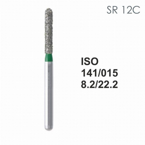 Бор алмазный MANI SR-12C по ISO 141, цилиндр ,015 х 8,2 х 22.2 мм, зернистость C, 5 штук от магазина Stom-Prof