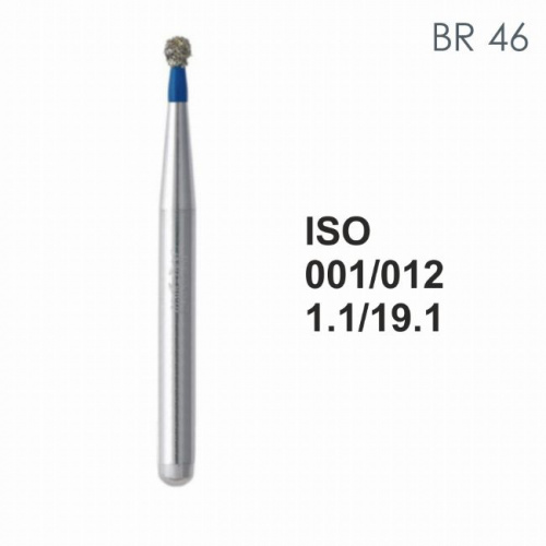 Бор алмазный MANI BR-46 по ISO 001, шар, 012 х 1.1 х 19.1 мм, зернистость S, 5 штук от магазина Stom-Prof