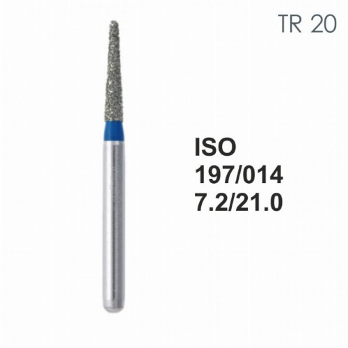 Бор алмазный MANI TR-20 по ISO 197, конус ,014 х 7.2 х 21.0 мм, зернистость S, 5 штук от магазина Stom-Prof